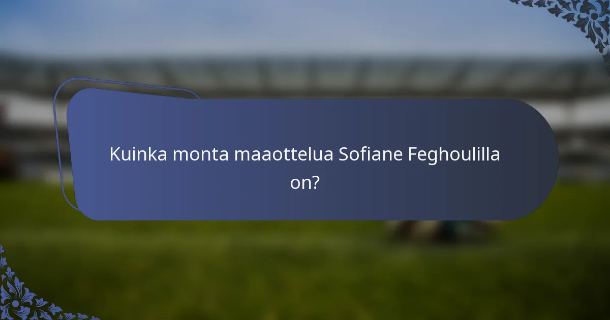 Kuinka monta maaottelua Sofiane Feghoulilla on?