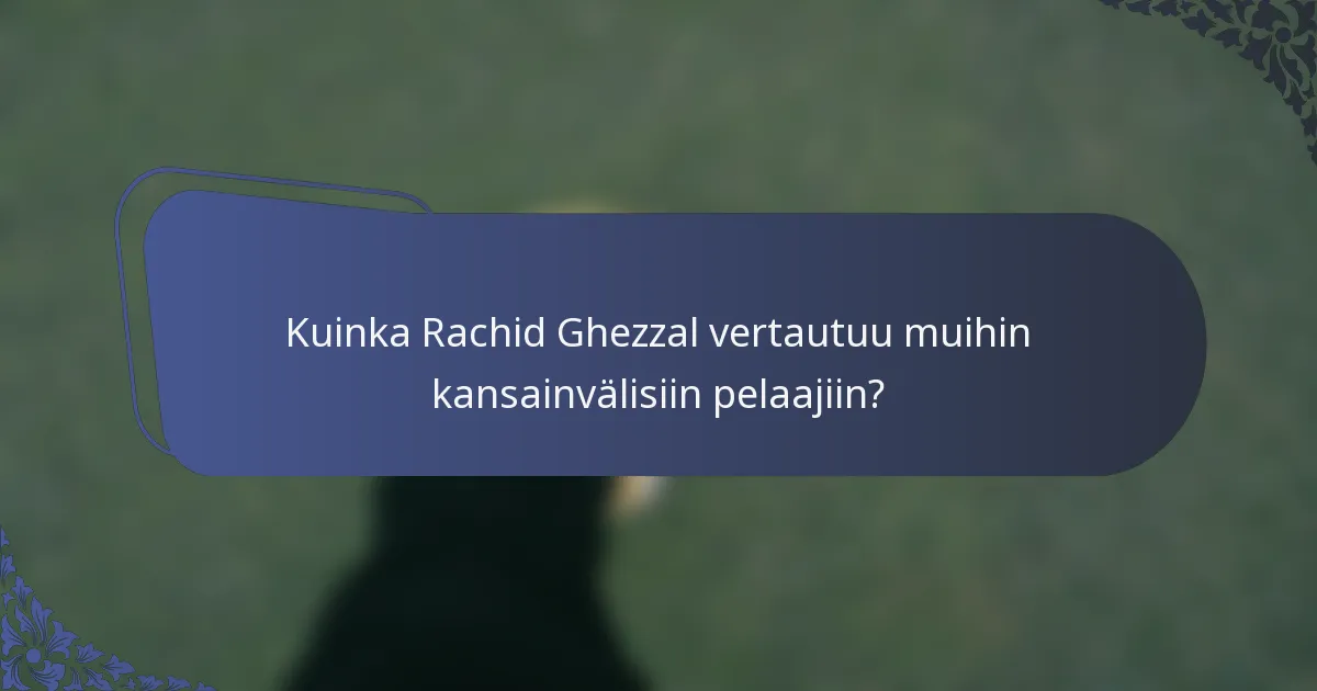 Kuinka Rachid Ghezzal vertautuu muihin kansainvälisiin pelaajiin?