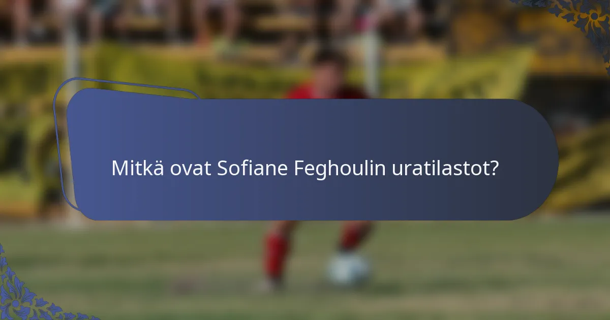 Mitkä ovat Sofiane Feghoulin uratilastot?