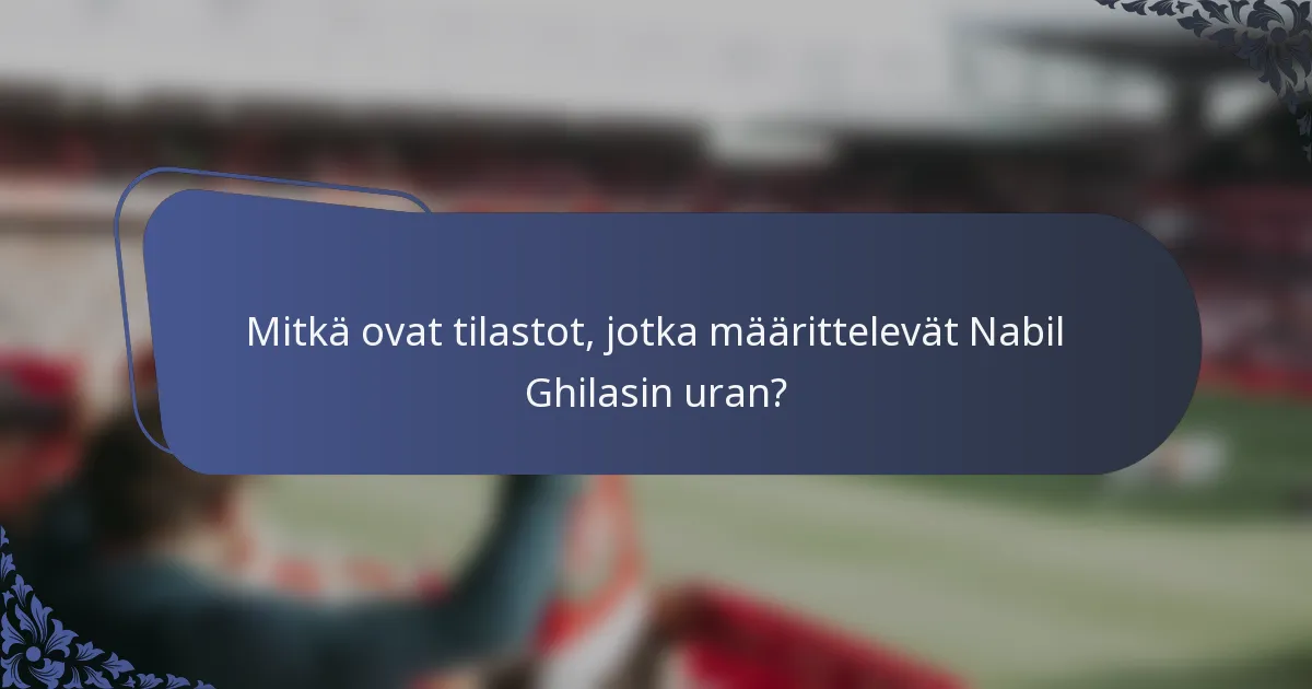 Mitkä ovat tilastot, jotka määrittelevät Nabil Ghilasin uran?